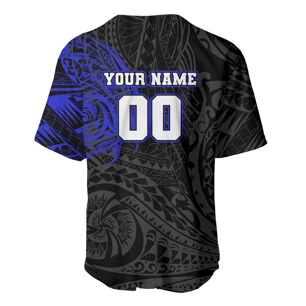 Personalized Canterbury-Bankstown Bulldogs Baseball Jersey Polynesian Tribal Chest and Sleeve Tattoo