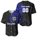 Personalized Canterbury-Bankstown Bulldogs Baseball Jersey Polynesian Tribal Chest and Sleeve Tattoo