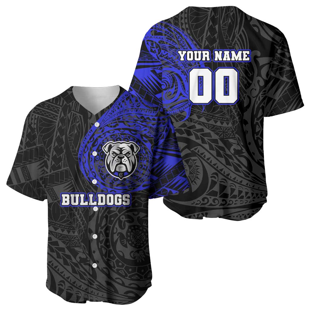 Personalized Canterbury-Bankstown Bulldogs Baseball Jersey Polynesian Tribal Chest and Sleeve Tattoo