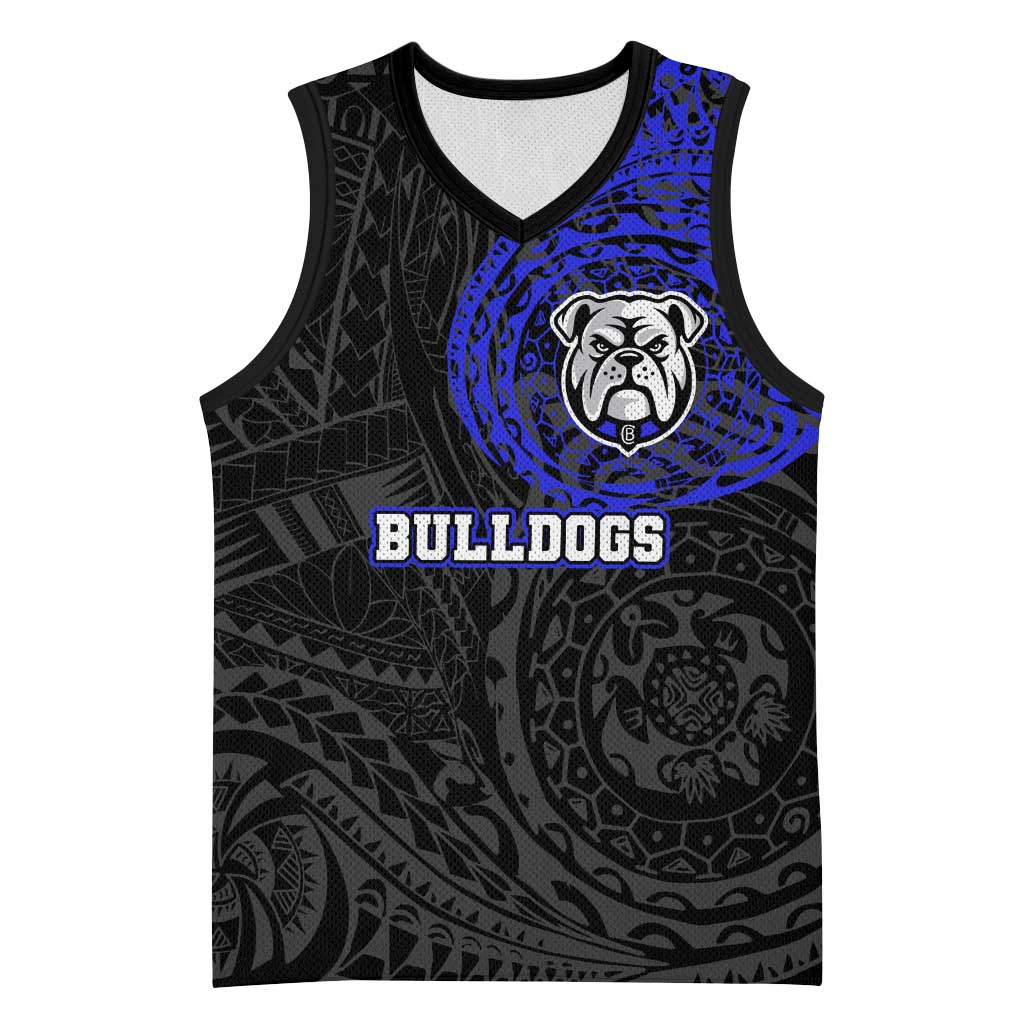 Personalized Canterbury-Bankstown Bulldogs Basketball Jersey Polynesian Tribal Chest and Sleeve Tattoo