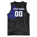 Personalized Canterbury-Bankstown Bulldogs Basketball Jersey Polynesian Tribal Chest and Sleeve Tattoo
