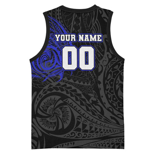 Personalized Canterbury-Bankstown Bulldogs Basketball Jersey Polynesian Tribal Chest and Sleeve Tattoo