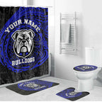 Personalized Canterbury-Bankstown Bulldogs Bathroom Set Polynesian Tribal Chest and Sleeve Tattoo