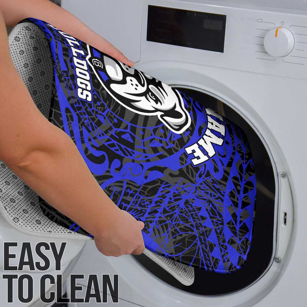 Personalized Canterbury-Bankstown Bulldogs Bathroom Set Polynesian Tribal Chest and Sleeve Tattoo