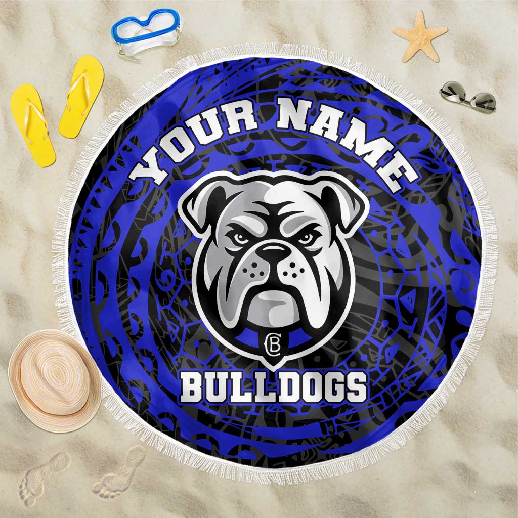Personalized Canterbury-Bankstown Bulldogs Beach Blanket Polynesian Tribal Chest and Sleeve Tattoo