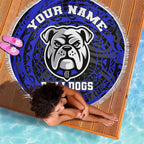 Personalized Canterbury-Bankstown Bulldogs Beach Blanket Polynesian Tribal Chest and Sleeve Tattoo
