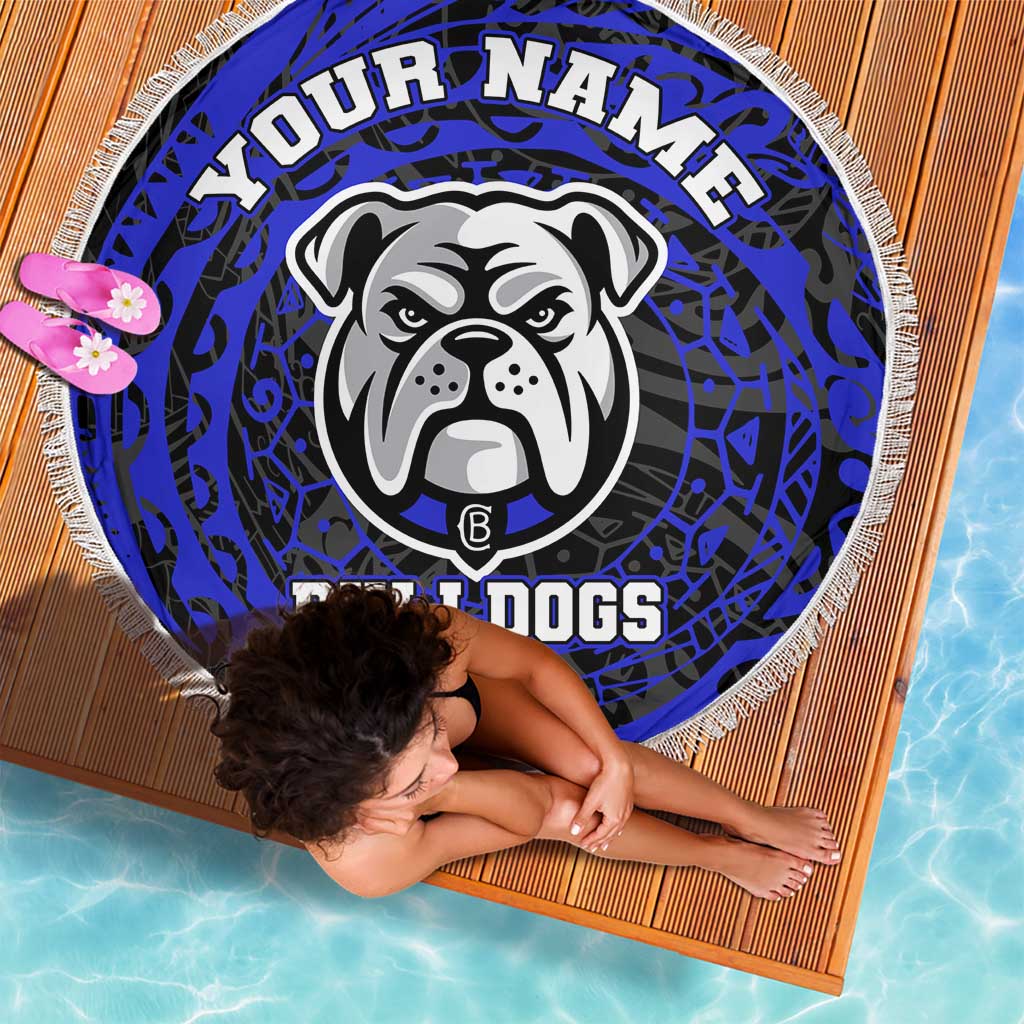 Personalized Canterbury-Bankstown Bulldogs Beach Blanket Polynesian Tribal Chest and Sleeve Tattoo