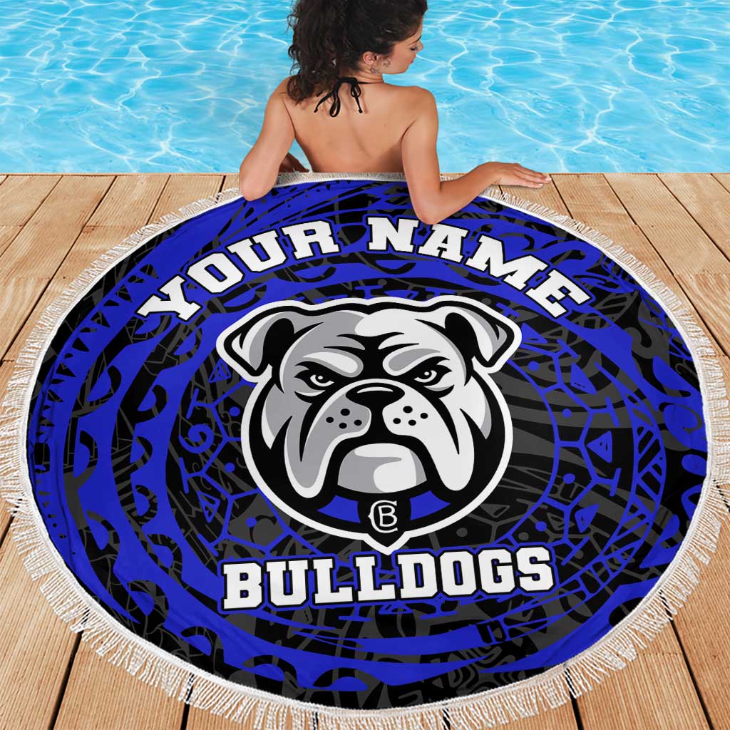 Personalized Canterbury-Bankstown Bulldogs Beach Blanket Polynesian Tribal Chest and Sleeve Tattoo