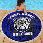 Personalized Canterbury-Bankstown Bulldogs Beach Blanket Polynesian Tribal Chest and Sleeve Tattoo