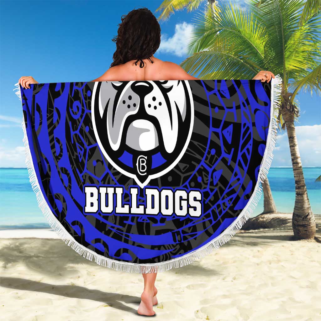 Personalized Canterbury-Bankstown Bulldogs Beach Blanket Polynesian Tribal Chest and Sleeve Tattoo