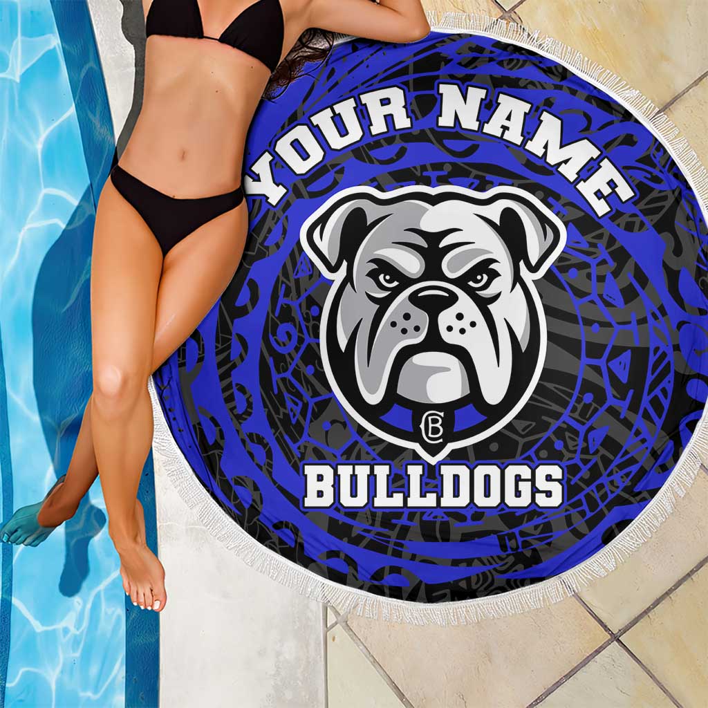 Personalized Canterbury-Bankstown Bulldogs Beach Blanket Polynesian Tribal Chest and Sleeve Tattoo
