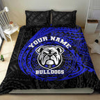 Personalized Canterbury-Bankstown Bulldogs Bedding Set Polynesian Tribal Chest and Sleeve Tattoo