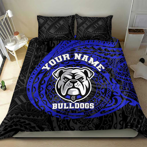 Personalized Canterbury-Bankstown Bulldogs Bedding Set Polynesian Tribal Chest and Sleeve Tattoo