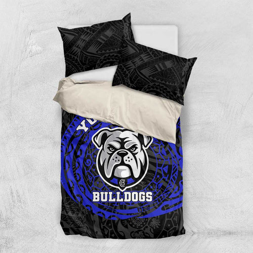Personalized Canterbury-Bankstown Bulldogs Bedding Set Polynesian Tribal Chest and Sleeve Tattoo