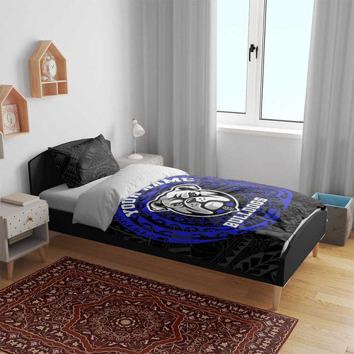 Personalized Canterbury-Bankstown Bulldogs Bedding Set Polynesian Tribal Chest and Sleeve Tattoo
