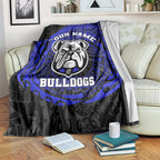 Personalized Canterbury-Bankstown Bulldogs Blanket Polynesian Tribal Chest and Sleeve Tattoo