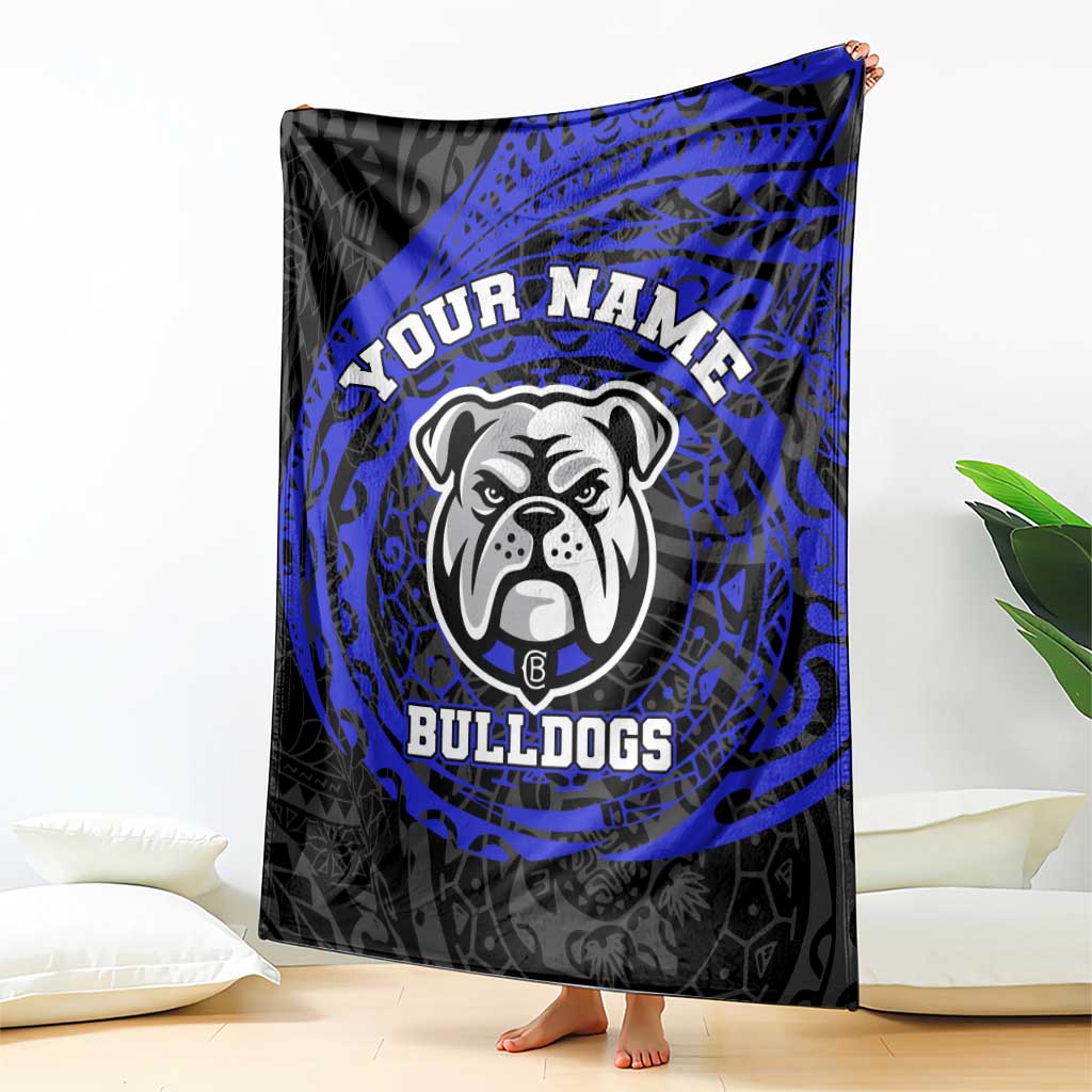 Personalized Canterbury-Bankstown Bulldogs Blanket Polynesian Tribal Chest and Sleeve Tattoo