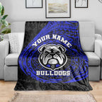 Personalized Canterbury-Bankstown Bulldogs Blanket Polynesian Tribal Chest and Sleeve Tattoo