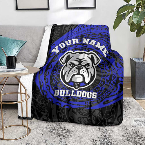Personalized Canterbury-Bankstown Bulldogs Blanket Polynesian Tribal Chest and Sleeve Tattoo