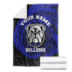 Personalized Canterbury-Bankstown Bulldogs Blanket Polynesian Tribal Chest and Sleeve Tattoo