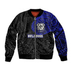 Personalized Canterbury-Bankstown Bulldogs Bomber Jacket Polynesian Tribal Chest and Sleeve Tattoo