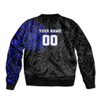 Personalized Canterbury-Bankstown Bulldogs Bomber Jacket Polynesian Tribal Chest and Sleeve Tattoo