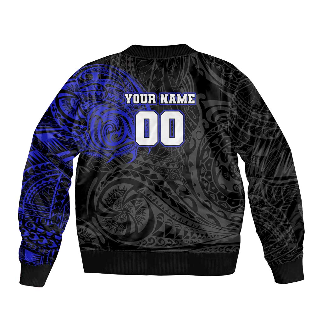 Personalized Canterbury-Bankstown Bulldogs Bomber Jacket Polynesian Tribal Chest and Sleeve Tattoo