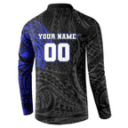 Personalized Canterbury-Bankstown Bulldogs Button Sweatshirt Polynesian Tribal Chest and Sleeve Tattoo