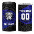 Personalized Canterbury-Bankstown Bulldogs 4 in 1 Can Cooler Tumbler Polynesian Tribal Chest and Sleeve Tattoo