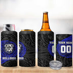 Personalized Canterbury-Bankstown Bulldogs 4 in 1 Can Cooler Tumbler Polynesian Tribal Chest and Sleeve Tattoo