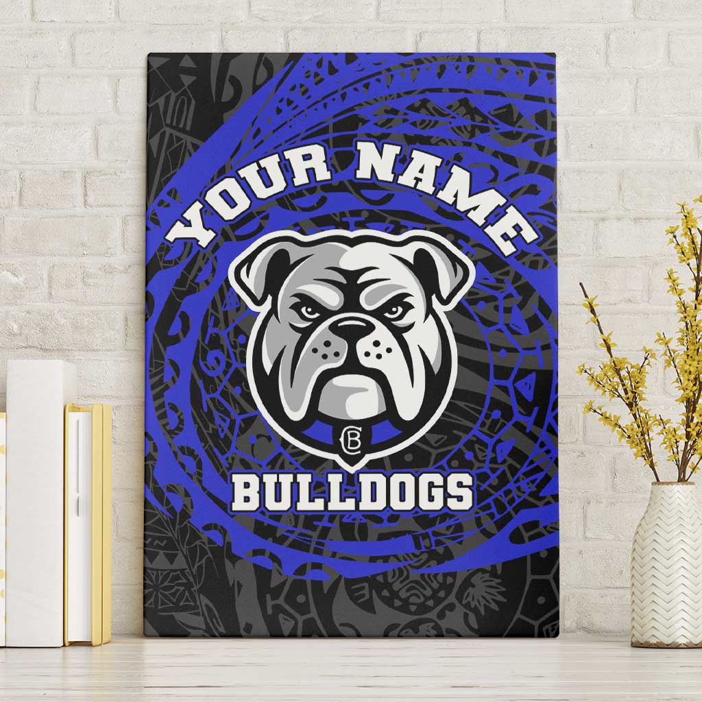 Personalized Canterbury-Bankstown Bulldogs Canvas Wall Art Polynesian Tribal Chest and Sleeve Tattoo