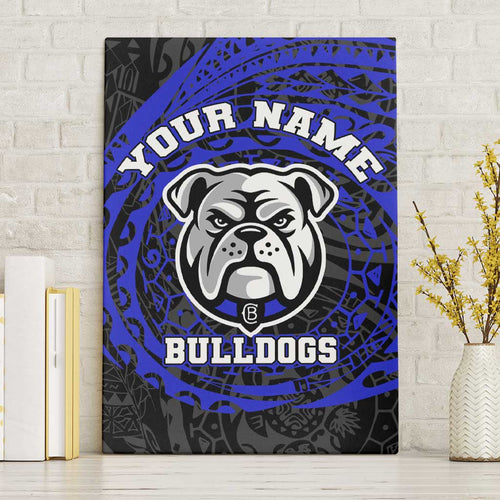 Personalized Canterbury-Bankstown Bulldogs Canvas Wall Art Polynesian Tribal Chest and Sleeve Tattoo