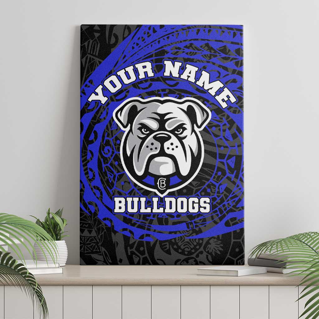 Personalized Canterbury-Bankstown Bulldogs Canvas Wall Art Polynesian Tribal Chest and Sleeve Tattoo