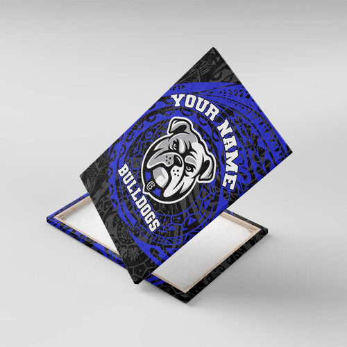 Personalized Canterbury-Bankstown Bulldogs Canvas Wall Art Polynesian Tribal Chest and Sleeve Tattoo