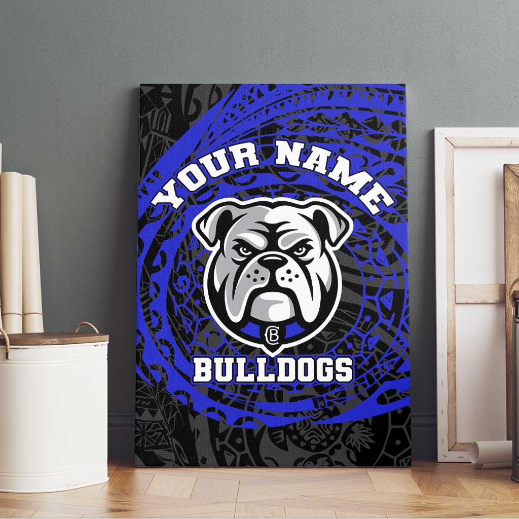 Personalized Canterbury-Bankstown Bulldogs Canvas Wall Art Polynesian Tribal Chest and Sleeve Tattoo