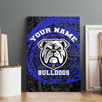 Personalized Canterbury-Bankstown Bulldogs Canvas Wall Art Polynesian Tribal Chest and Sleeve Tattoo