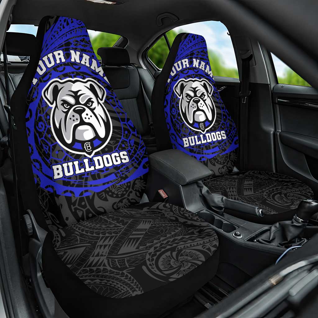 Personalized Canterbury-Bankstown Bulldogs Car Seat Cover Polynesian Tribal Chest and Sleeve Tattoo
