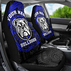 Personalized Canterbury-Bankstown Bulldogs Car Seat Cover Polynesian Tribal Chest and Sleeve Tattoo