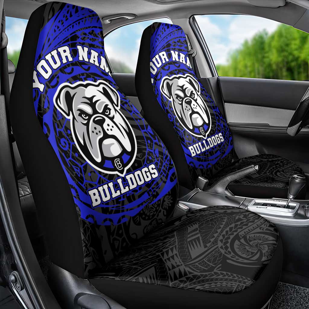 Personalized Canterbury-Bankstown Bulldogs Car Seat Cover Polynesian Tribal Chest and Sleeve Tattoo