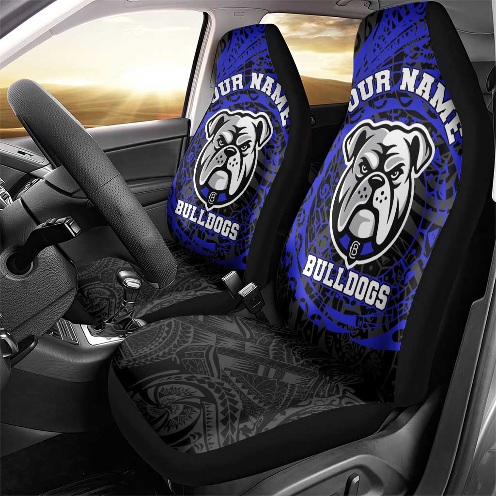 Personalized Canterbury-Bankstown Bulldogs Car Seat Cover Polynesian Tribal Chest and Sleeve Tattoo