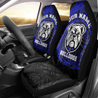 Personalized Canterbury-Bankstown Bulldogs Car Seat Cover Polynesian Tribal Chest and Sleeve Tattoo