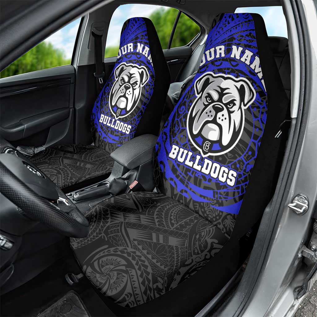 Personalized Canterbury-Bankstown Bulldogs Car Seat Cover Polynesian Tribal Chest and Sleeve Tattoo