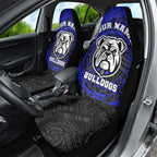 Personalized Canterbury-Bankstown Bulldogs Car Seat Cover Polynesian Tribal Chest and Sleeve Tattoo