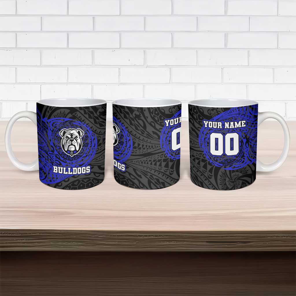 Personalized Canterbury-Bankstown Bulldogs Ceramic Mug Polynesian Tribal Chest and Sleeve Tattoo