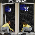 Personalized Canterbury-Bankstown Bulldogs Door Cover Polynesian Tribal Chest and Sleeve Tattoo