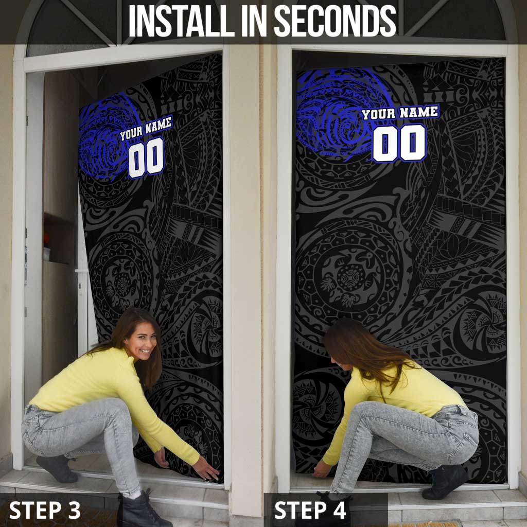 Personalized Canterbury-Bankstown Bulldogs Door Cover Polynesian Tribal Chest and Sleeve Tattoo