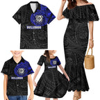 Personalized Canterbury-Bankstown Bulldogs Family Matching Mermaid Dress and Hawaiian Shirt Polynesian Tribal Chest and Sleeve Tattoo