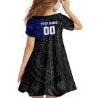 Personalized Canterbury-Bankstown Bulldogs Family Matching Puletasi and Hawaiian Shirt Polynesian Tribal Chest and Sleeve Tattoo