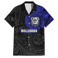 Personalized Canterbury-Bankstown Bulldogs Family Matching Puletasi and Hawaiian Shirt Polynesian Tribal Chest and Sleeve Tattoo