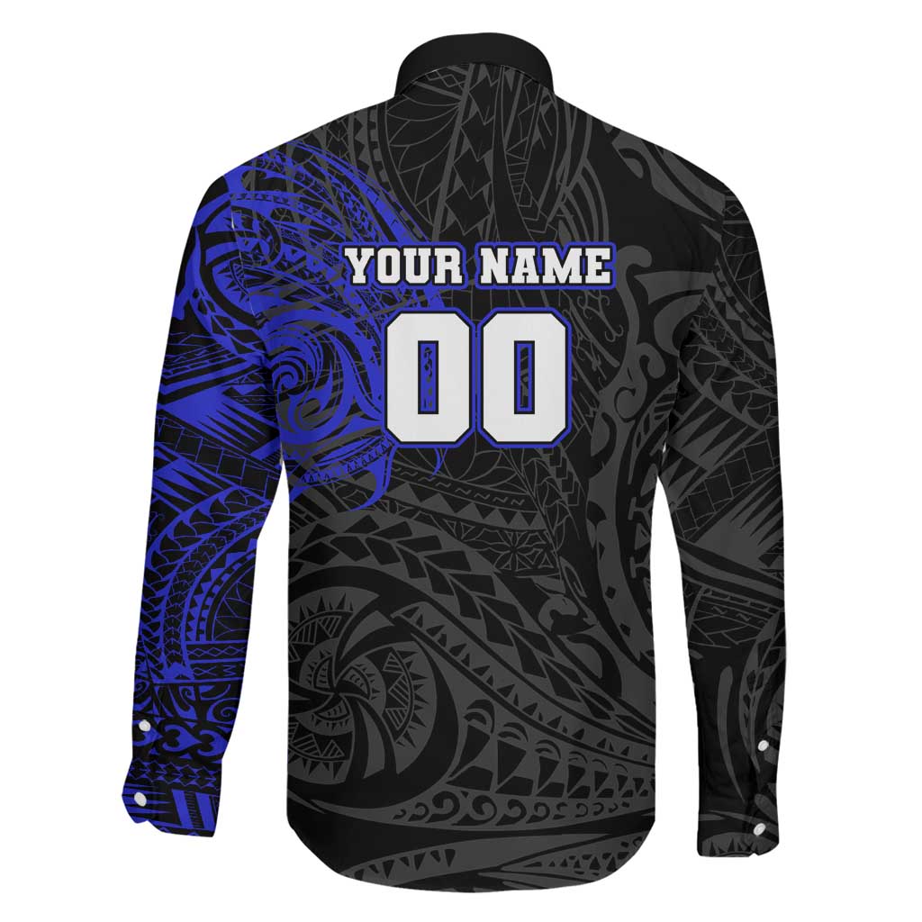 Personalized Canterbury-Bankstown Bulldogs Family Matching Puletasi and Hawaiian Shirt Polynesian Tribal Chest and Sleeve Tattoo